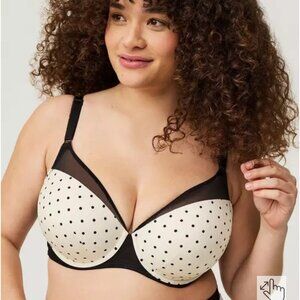 Torrid Woman's Polka Dot Lightly-Lined T-Shirt Underwire Bra Sz 44D